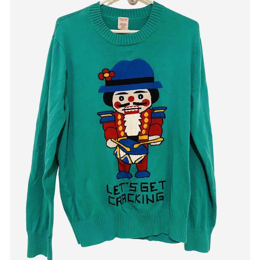 Sweater Mossimo Lets Get Crackin Ugly Christmas Holiday Green Size Men Xl Nice